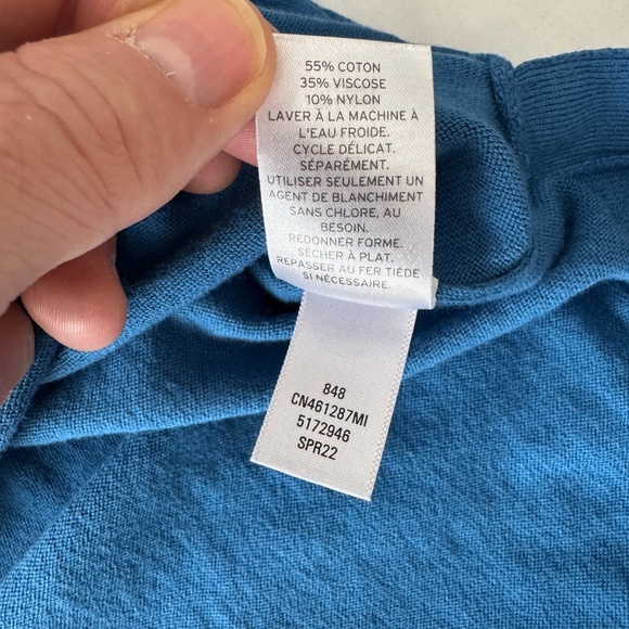 CASLON Women's Lightweight Long Sleeve Sweater Blue Size Small Snap Up Side Hem - Picture 7 of 13